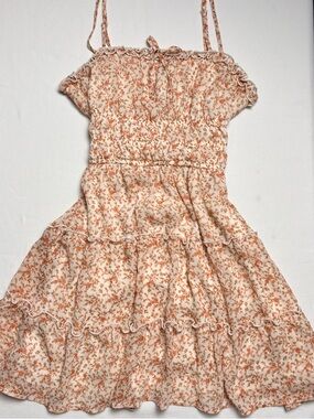 Trixxi Tan Floral Tiered Dress-XL